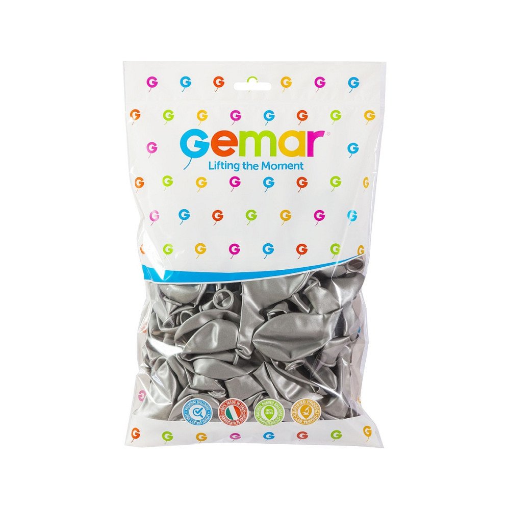 METALİK BALON GÜMÜŞ RENK KOLİ İÇİ 50 PK