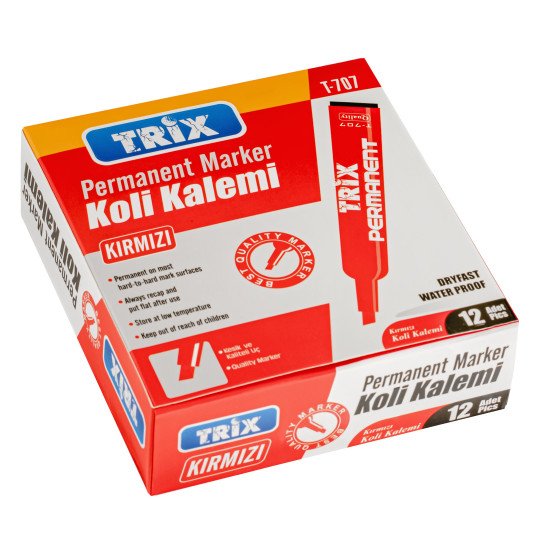 TRİX KESİK UÇLU KOLİ KALEMİ KIRMIZI 12/1200 TRİX KESİK UÇLU KOLİ KALEMİ KIRMIZI 12/1200