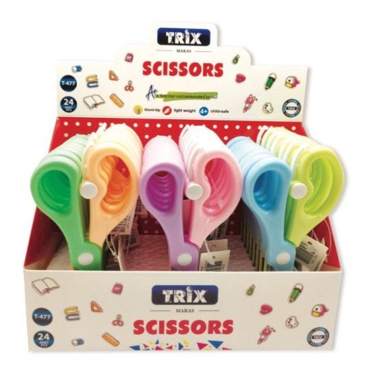 TRİX PASTEL RENK EMNİYETLİ ÇOCUK MAKASI 24/72 TRİX PASTEL RENK EMNİYETLİ ÇOCUK MAKASI 24/72